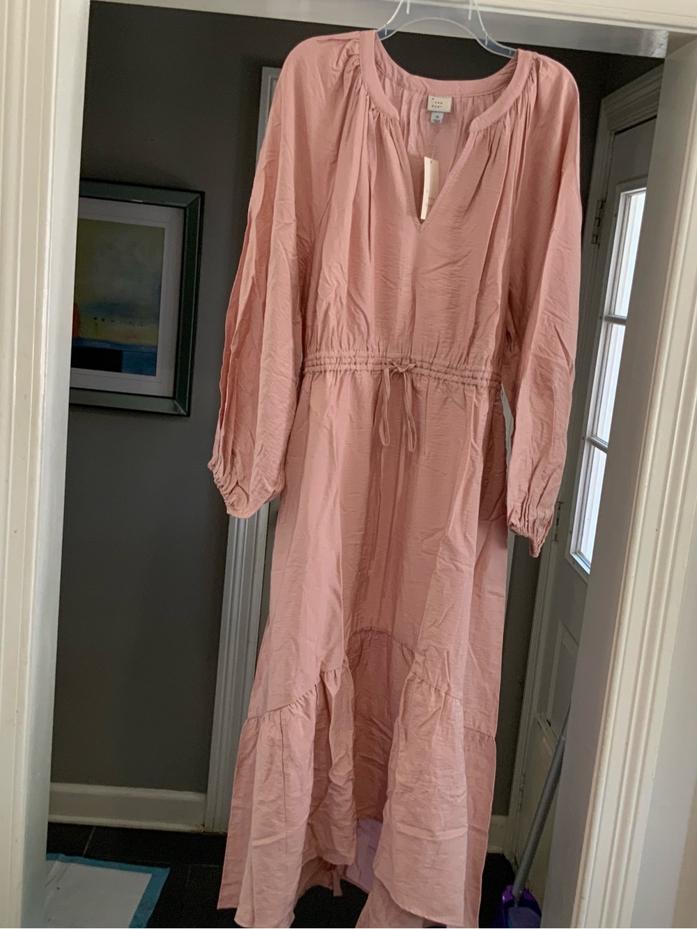 A new day Blush Pink Long Sleeve Tiered Maxi Dress NWT size 1X. SKU 4001